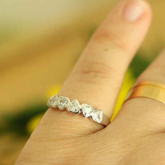 925 Sterling silver heart cz rings 4 @ teresatatum - Picture 2 of 6